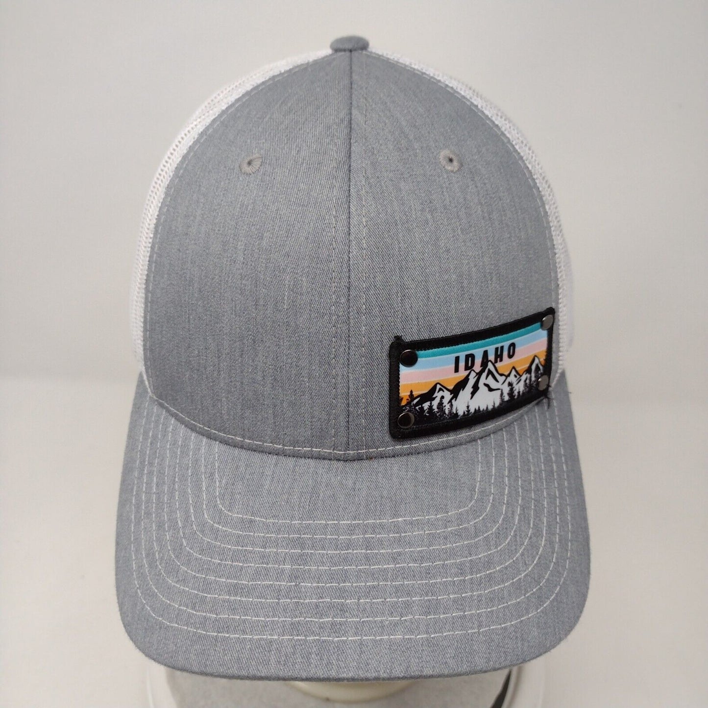 Idaho Snapback 112 Trucker Hat Gray OSFA Adjustable Mesh Back Richardson
