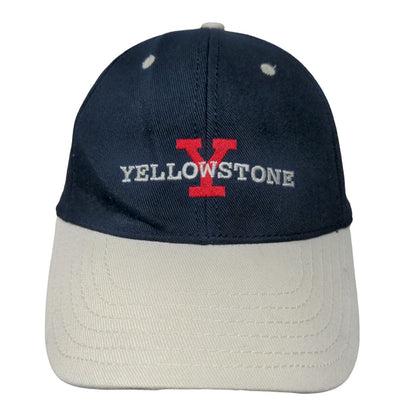 Yellowstone Strapback Hat Blue One Size Embroidered Colorblock 6 Panel