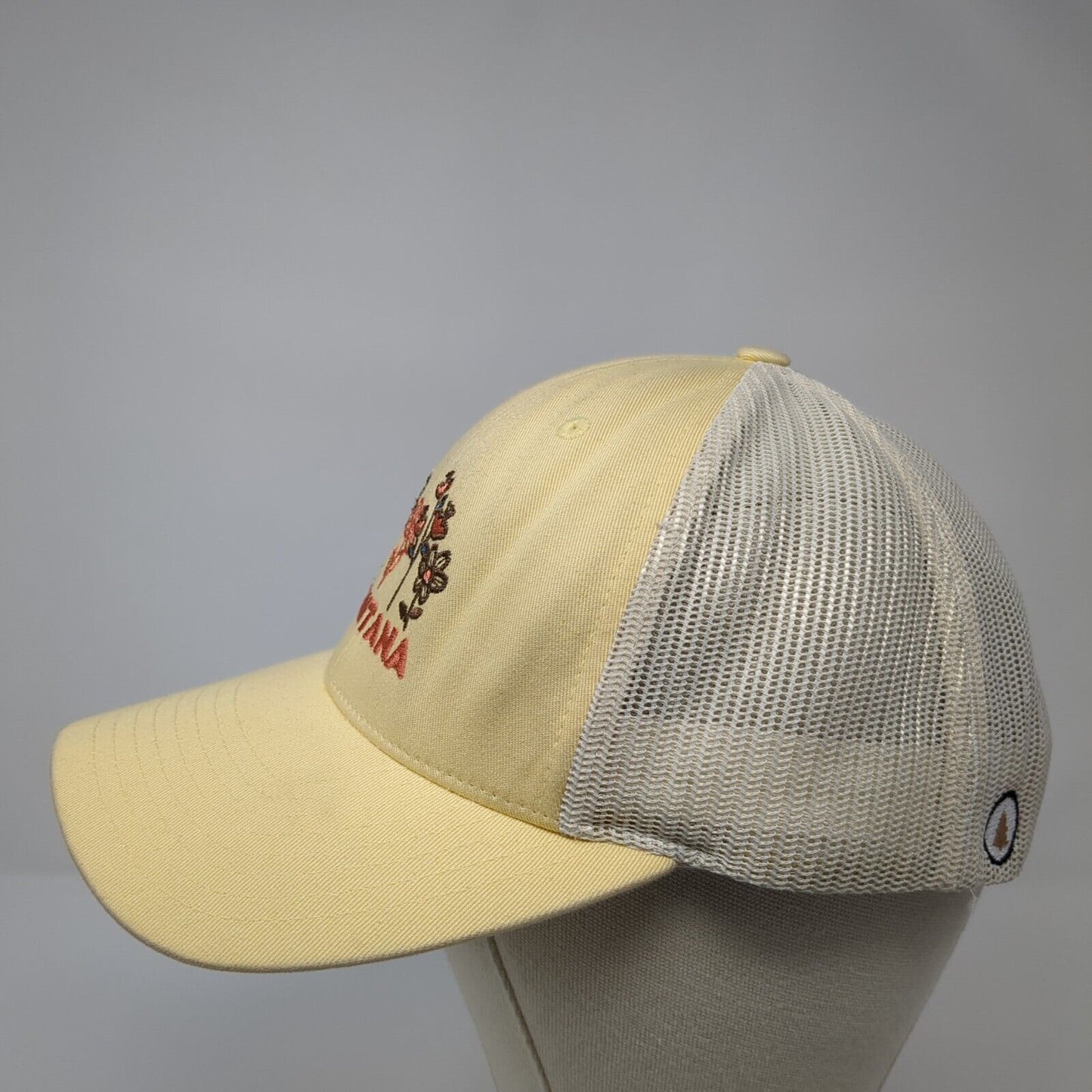 Montana Flowers Snapback Mesh Back Trucker Hat Yellow M/L Richardson