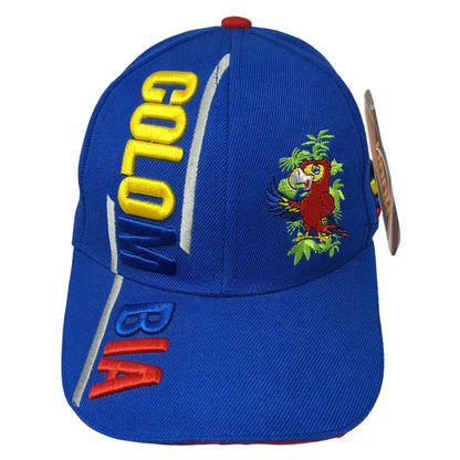Colombia Strapback Hat Blue 57cm Solid Adjustable Embroidered W/Tags