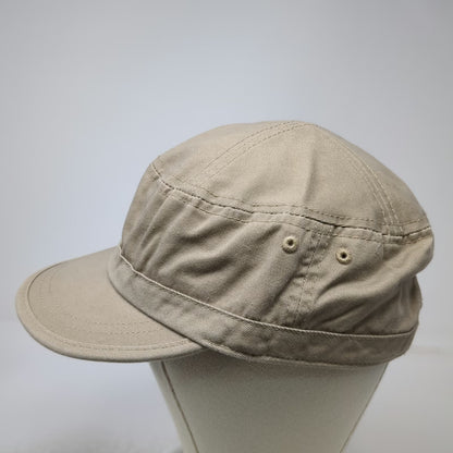 Army Cap Beige One Size Cotton Adjustable Strapback Solid Plain Military Hat