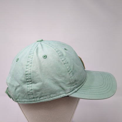 Carhartt Leather Patch Strapback Hat Green One Size Adjustable 6 Panel