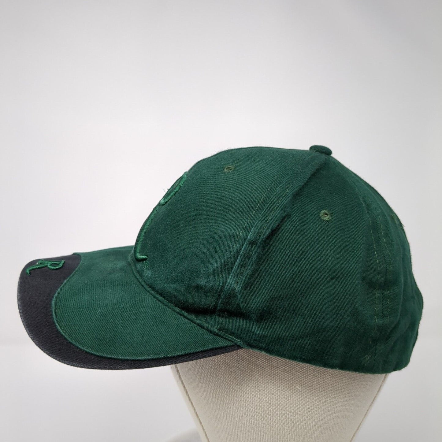 Letter R Slideback Hat Green One Size Adjustable Embroidered Robertson