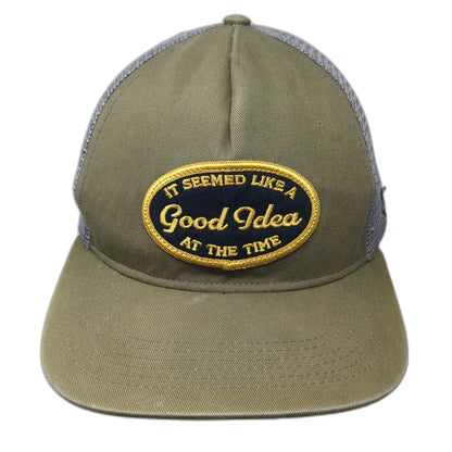 Kemo Sabe Trucker Hat Green One Size Snapback Made in USA Good Idea Patch