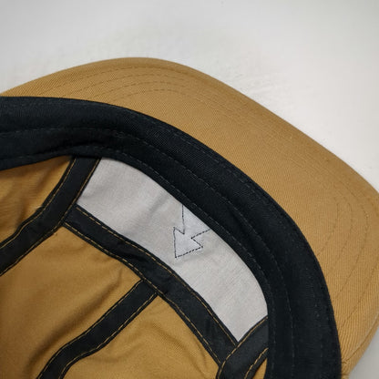 Pukka 5 Panel Brown Black Blue One Size Leather Strapback Cotton Tree Logo Hat