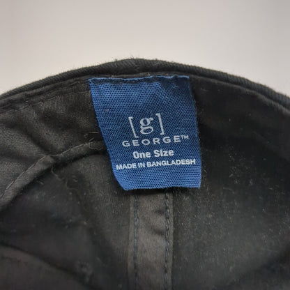 George Strapback Hat Black One Size Adjustable Blank Solid Vent Holes