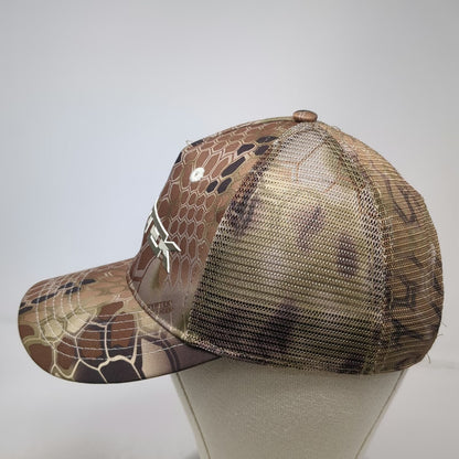 Kryptek Trucker Hat Brown Beige One Size Mesh Back Camo USA Flag Snapback