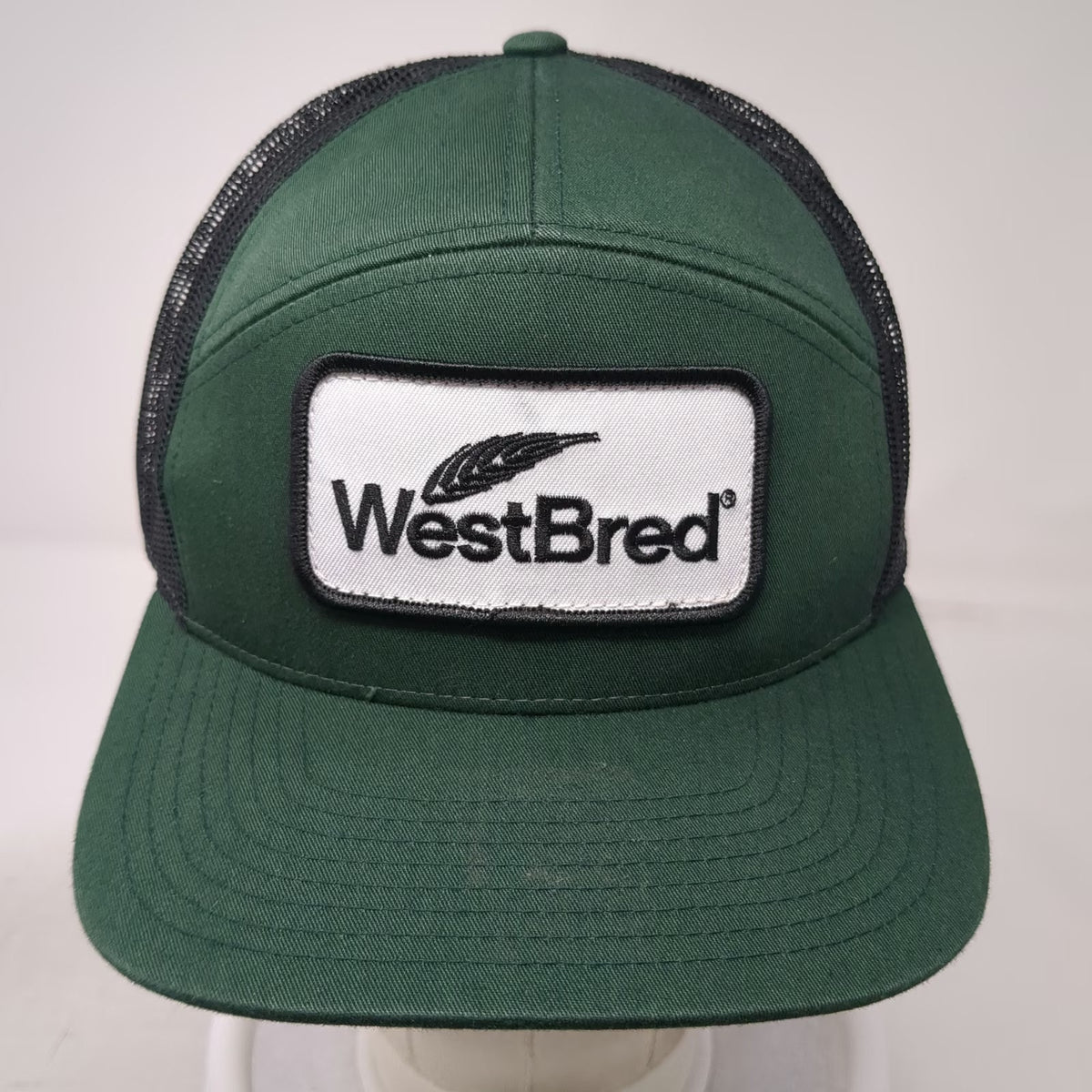 Richardson Trucker Hat Green Black White One Size WestBred Snapback Patch Wheat