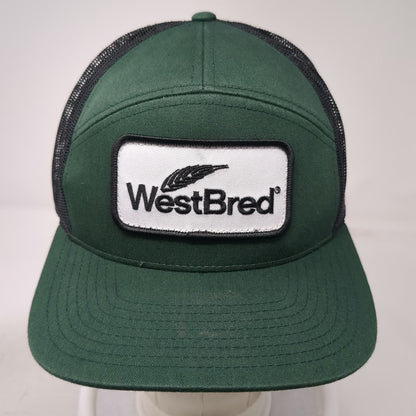 Richardson Trucker Hat Green Black White One Size WestBred Snapback Patch Wheat