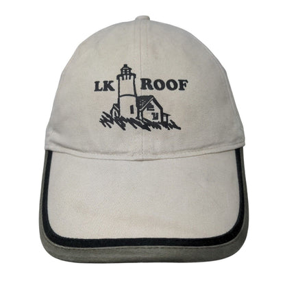 LK Roof Lighthouse Strapback Hat Tan OSFA Solid Vent Holes 6 Panel