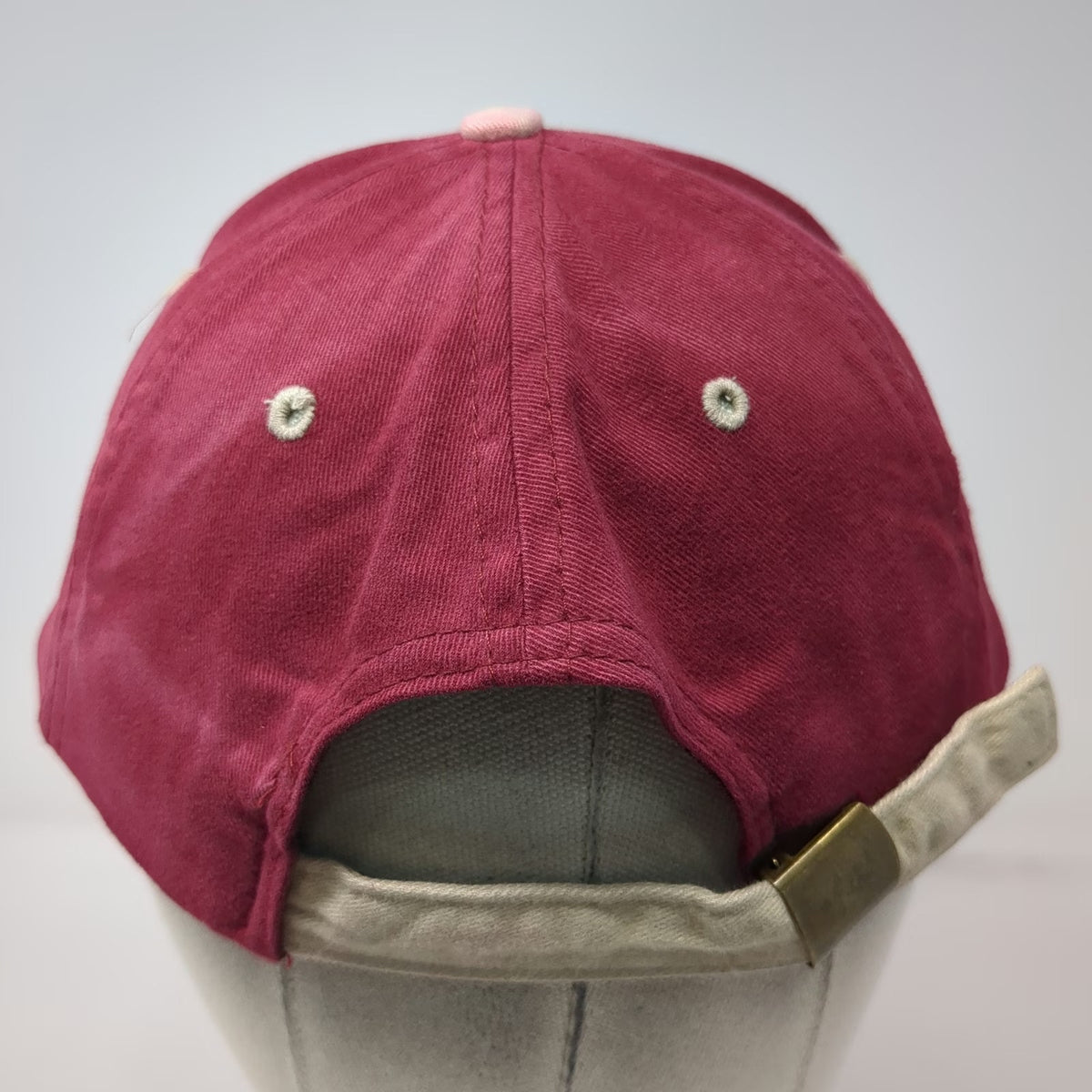 Craftsman Baseball Cap Red Beige One Size Cotton Embroidered Logo Slideback Hat