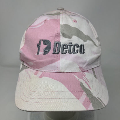 Detco Slideback Hat Pink Camouflage OSFA Embroidered Adjustable 6 Panel