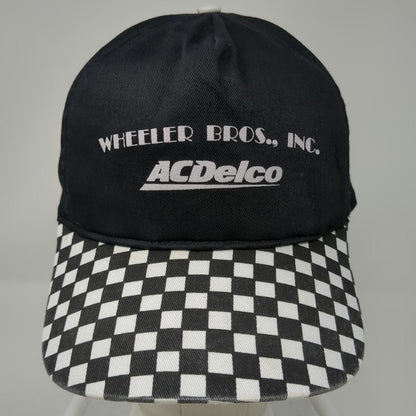 Cobra Caps 5 Panel Black One Size Checkerboard Brim ACDelco Snapback Hat Cotton