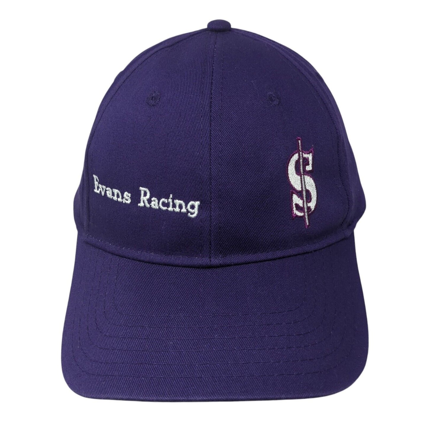 Evans Racing Strapback Hat Purple One Size Adjustable Embroidered Otto