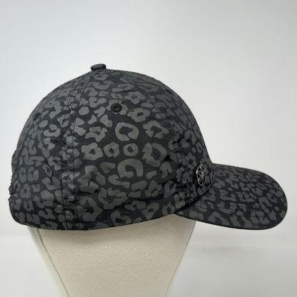 Athleta Baseball Cap Black Gray One Size Leopard Print Nylon Slideback Hat