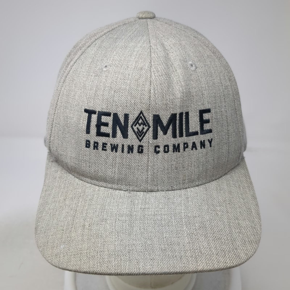 Yupoong Snapback Hat Gray One Size Ten Mile Brewing Company Green Underbrim Wool