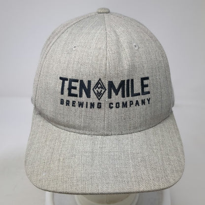Yupoong Snapback Hat Gray One Size Ten Mile Brewing Company Green Underbrim Wool