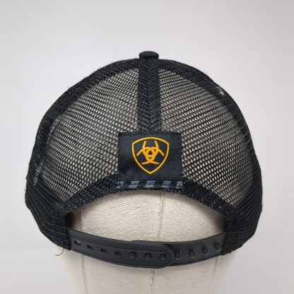 Ariat Work Patch Snapback Trucker Hat Black One Size Mesh Back USA Flag