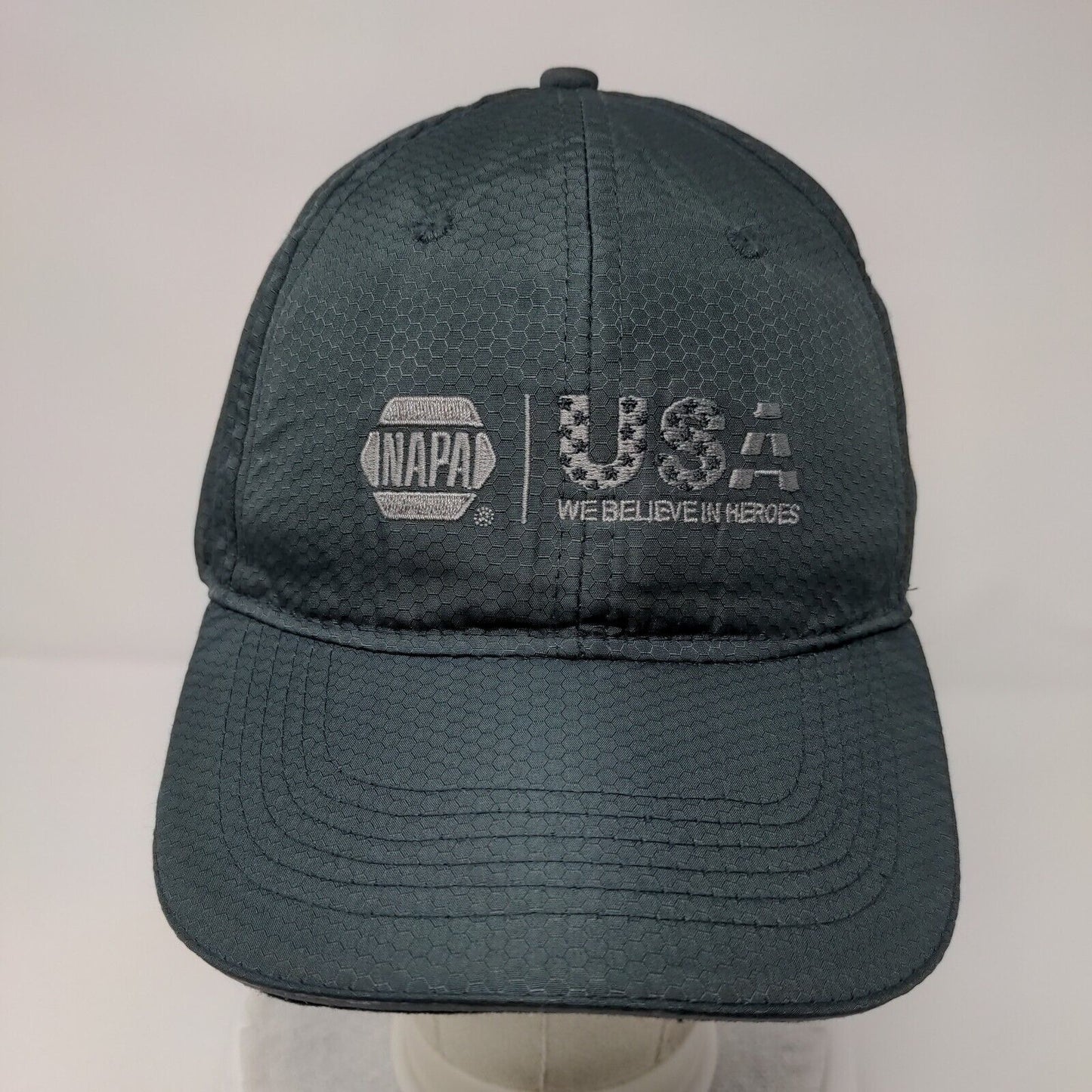 NAPA USA We Believe In Heroes Strapback Hat Gray OSFM Adjustable Patriotic