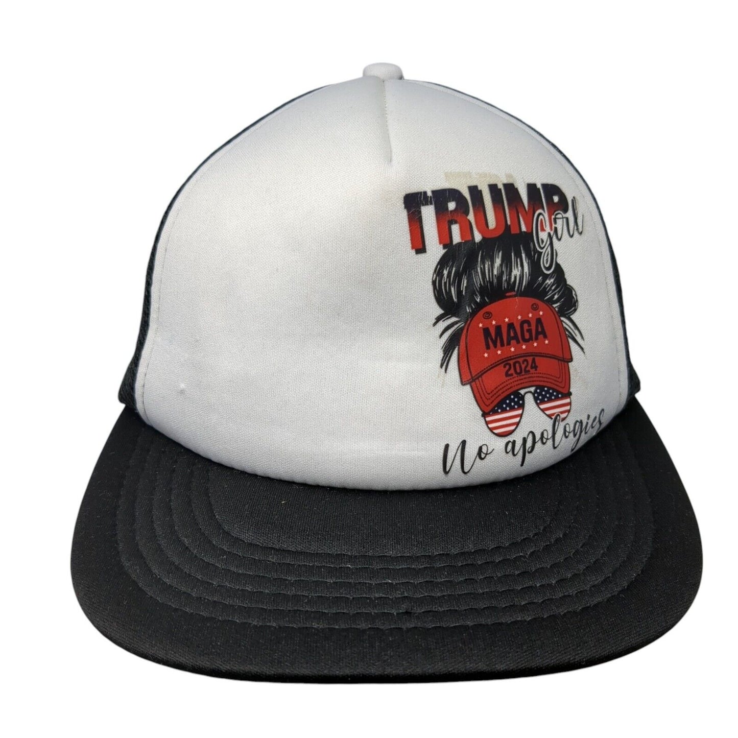 Trump Girl No Apologies Snapback Trucker Hat Black One Size District