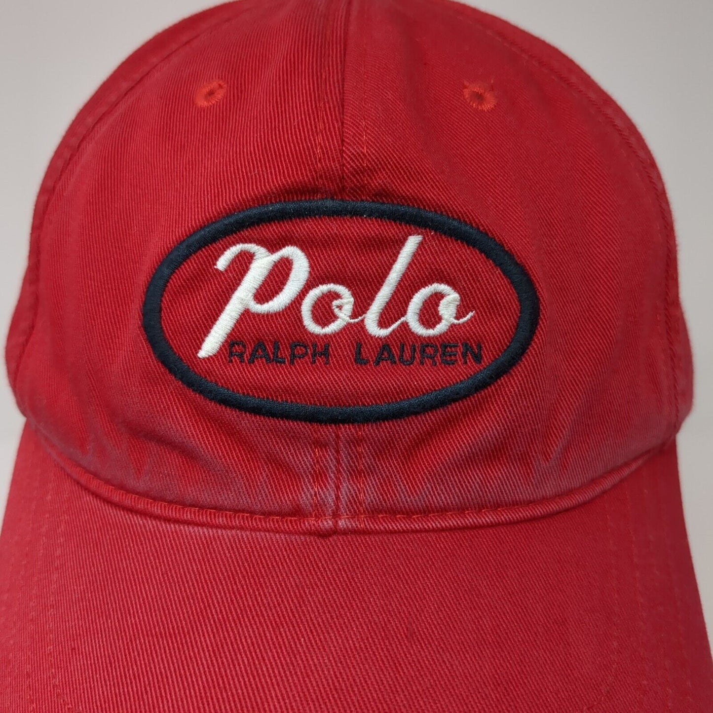 Vintage Polo Sport Ralph Lauren Slideback Hat Red Embroidered Logo 100% Cotton