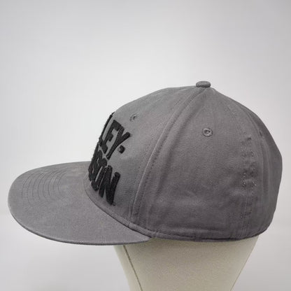 Harley-Davidson Baseball Cap Gray L Fitted Hat Embroidered Block Letter Cotton