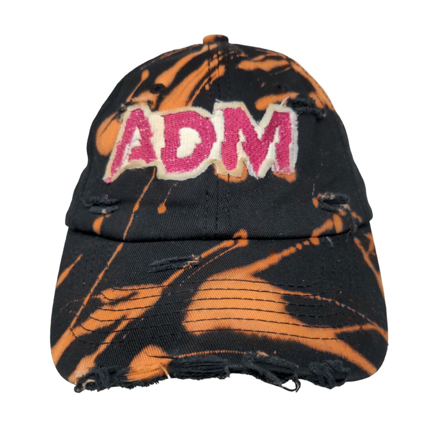 ADM Slideback Hat Multicolor One Size Adjustable Embroidered Distressed Cotton