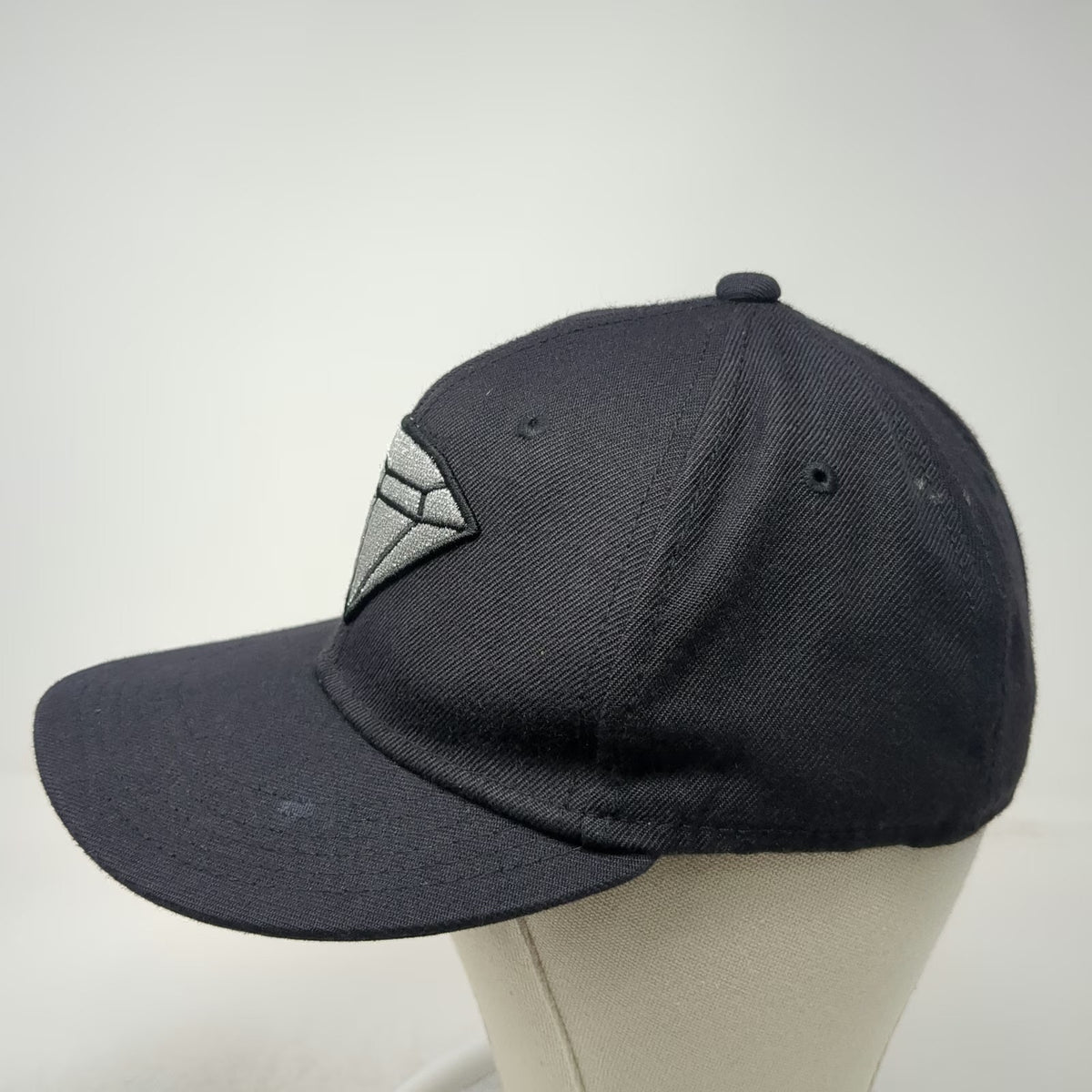 Finish Line Athletics Baseball Cap Black 7 1/4 Diamond Logo Fitted Wool Blend