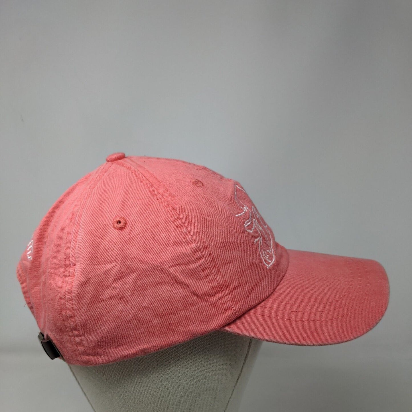 Adams Slideback Hat Pink One Size Embroidered Errybodyeats Leather Strap