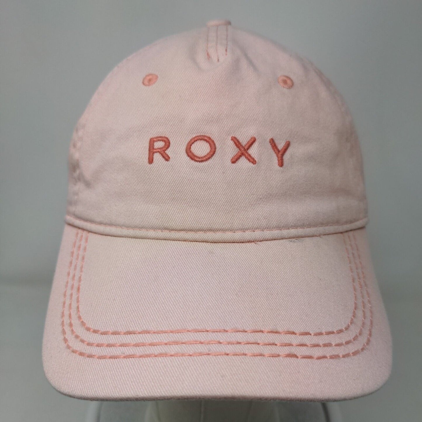 Roxy Strapback Hat Pink One Size Embroidered Adjustable Vent Holes