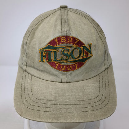 Filson Baseball Cap Brown One Size Leather Strap 100th Anniversary Hat Seattle