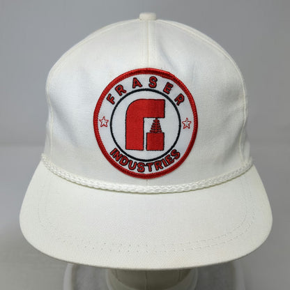 America's Legend Baseball Cap White One Size Rope Brim Fraser Industries USA Hat