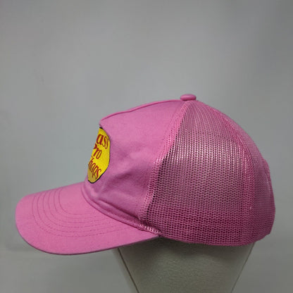 Bass Pro Shops Snapback Trucker Hat Pink OSFM Adjustable Mesh Back Gone Fishing