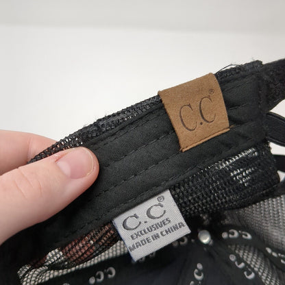 C.C Exclusives Strapback Trucker Hat Ponytail Camo One Size Adjustable