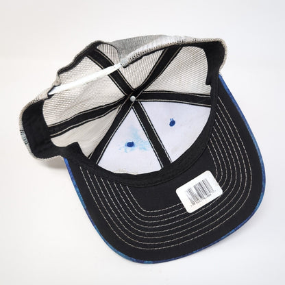 Bone Fish Adult Snapback Trucker Hat Blue One Size Adjustable Mesh Back 6 Panel