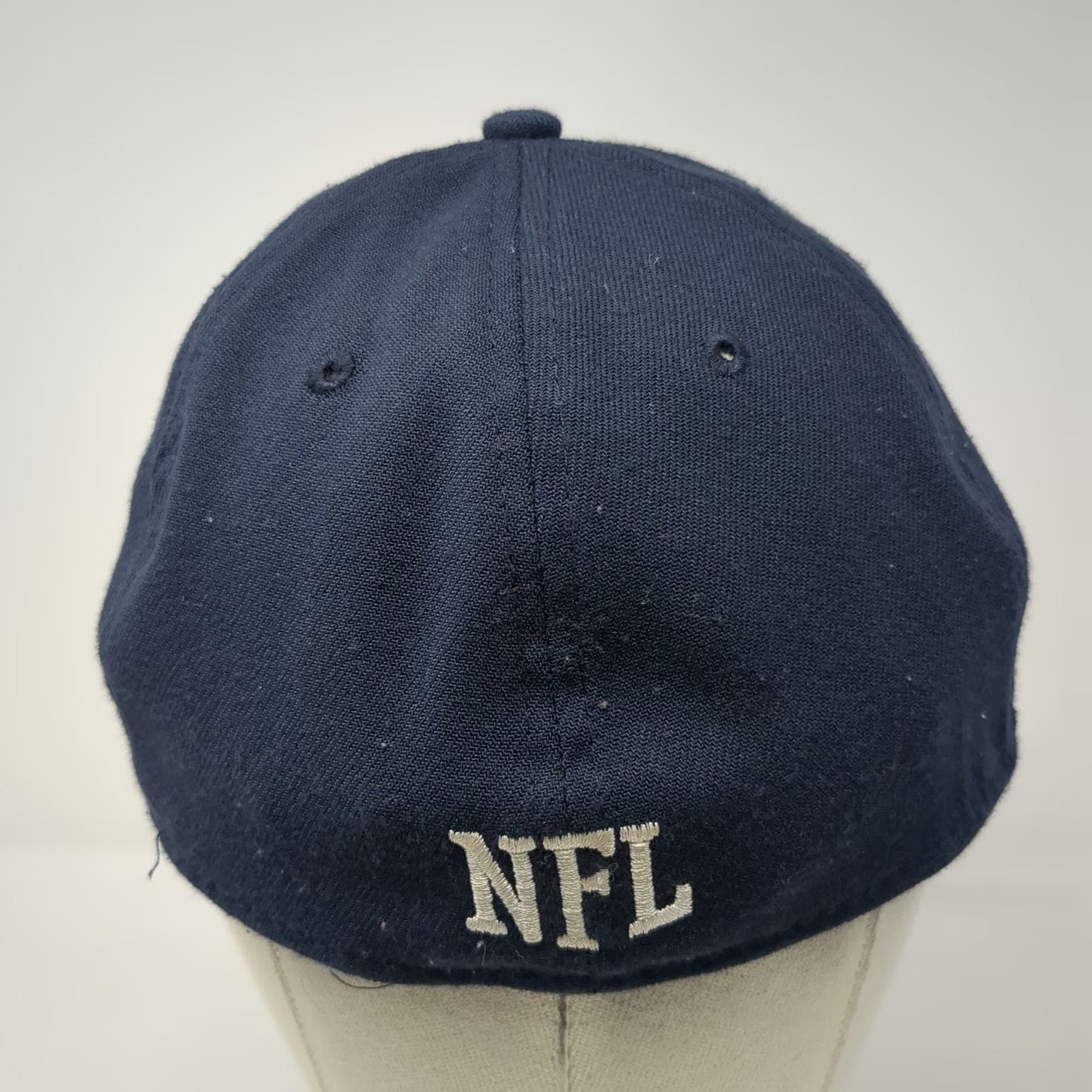 New Era NFL Shield Logo Blue L 39THIRTY Stretch Fit Embroidered Curved Brim Hat