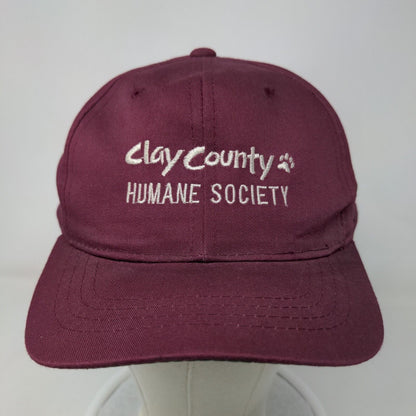 Clay County Humane Society Boy's Snapback Hat Red Burgundy Boys Fits All
