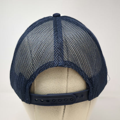 OTTO Trucker Hat Blue White One Size Block Island BIBH Mesh Snapback Foam Brim