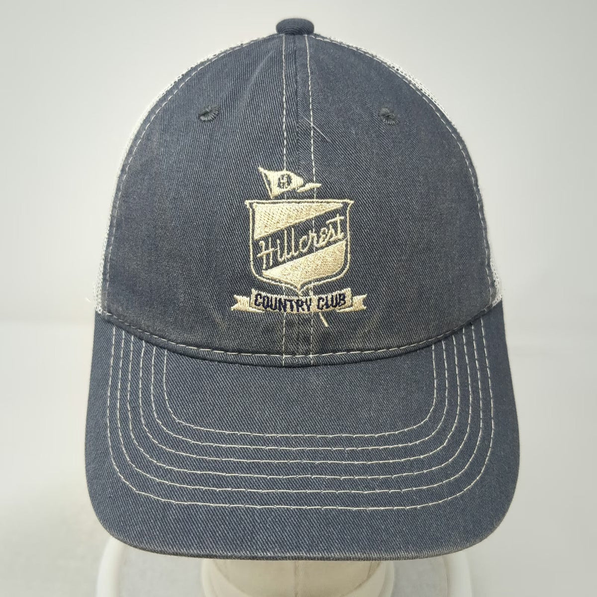Town Talk Trucker Hat Blue One Size Mesh Snapback Hillcrest Country Club Golf