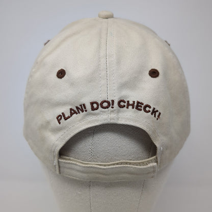 Memphis Plan! Do! Check! Baseball Cap Beige One Size Adjustable Embroidered
