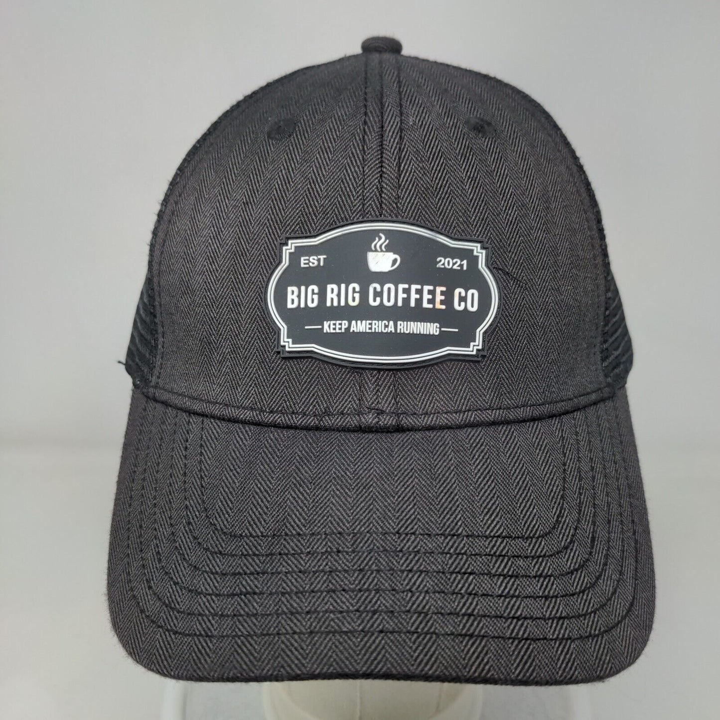 Big Rig Coffee Co Est 2021 Keep America Running Trucker Hat Black OS Mesh Back