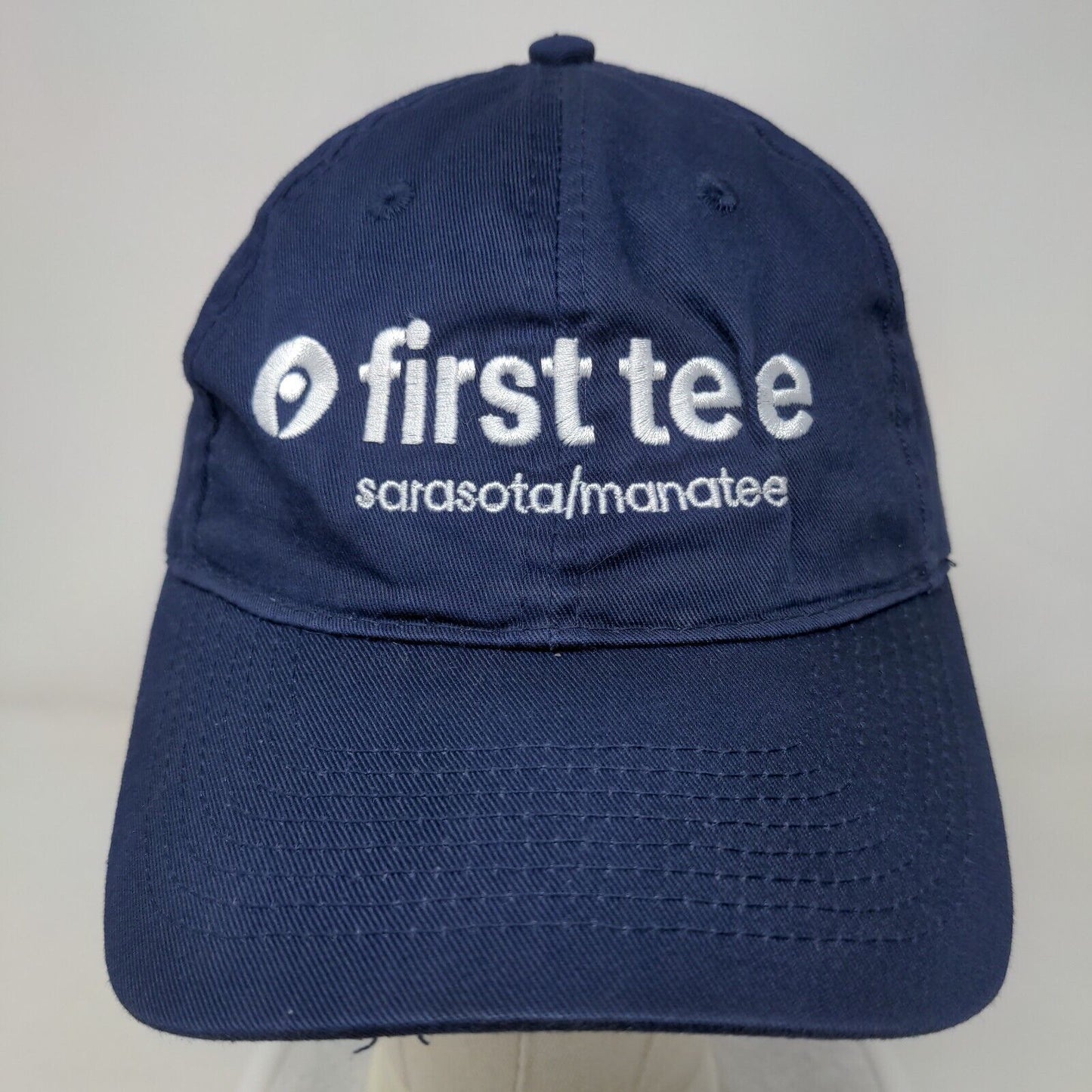 First Tee Sarasota/Manatee Strapback Hat Blue One Size Embroidered