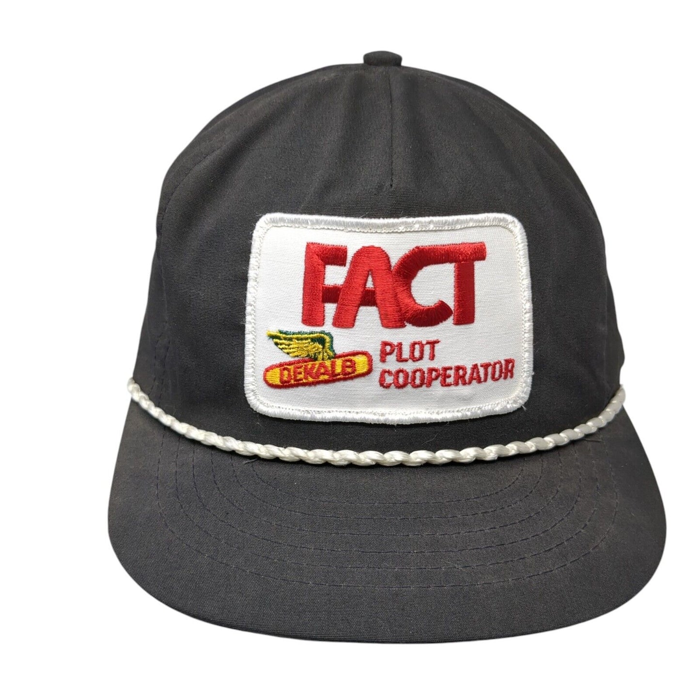 Dekalb Fact Plot Cooperator Snapback Rope Hat Black One Size Patch