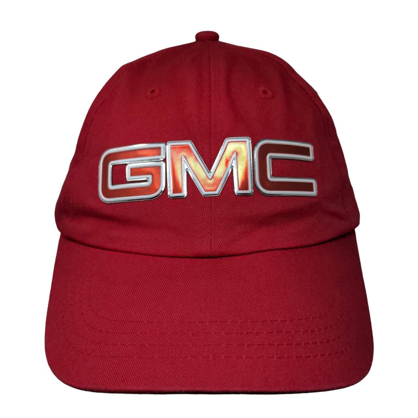 GMC Acadia Strapback Hat Red Classic Cut Adjustable Solid 6 Panel Ahead