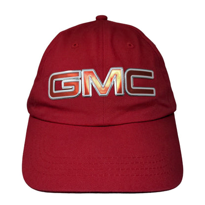 GMC Acadia Strapback Hat Red Classic Cut Adjustable Solid 6 Panel Ahead