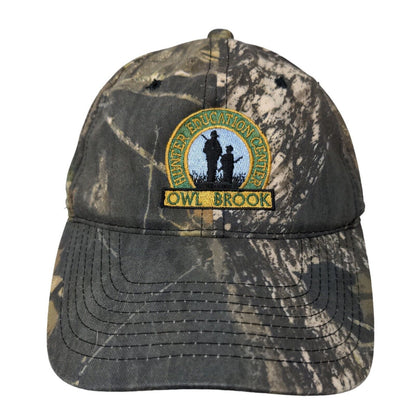 Port Authority Men's Strapback Camo Hat Owl Brook Hunter Education Logo