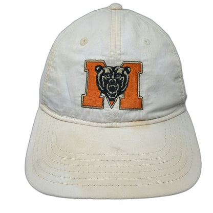 Mercer Bears NCAA adidas Cap White Orange Black One Size Strapback Logo Curved