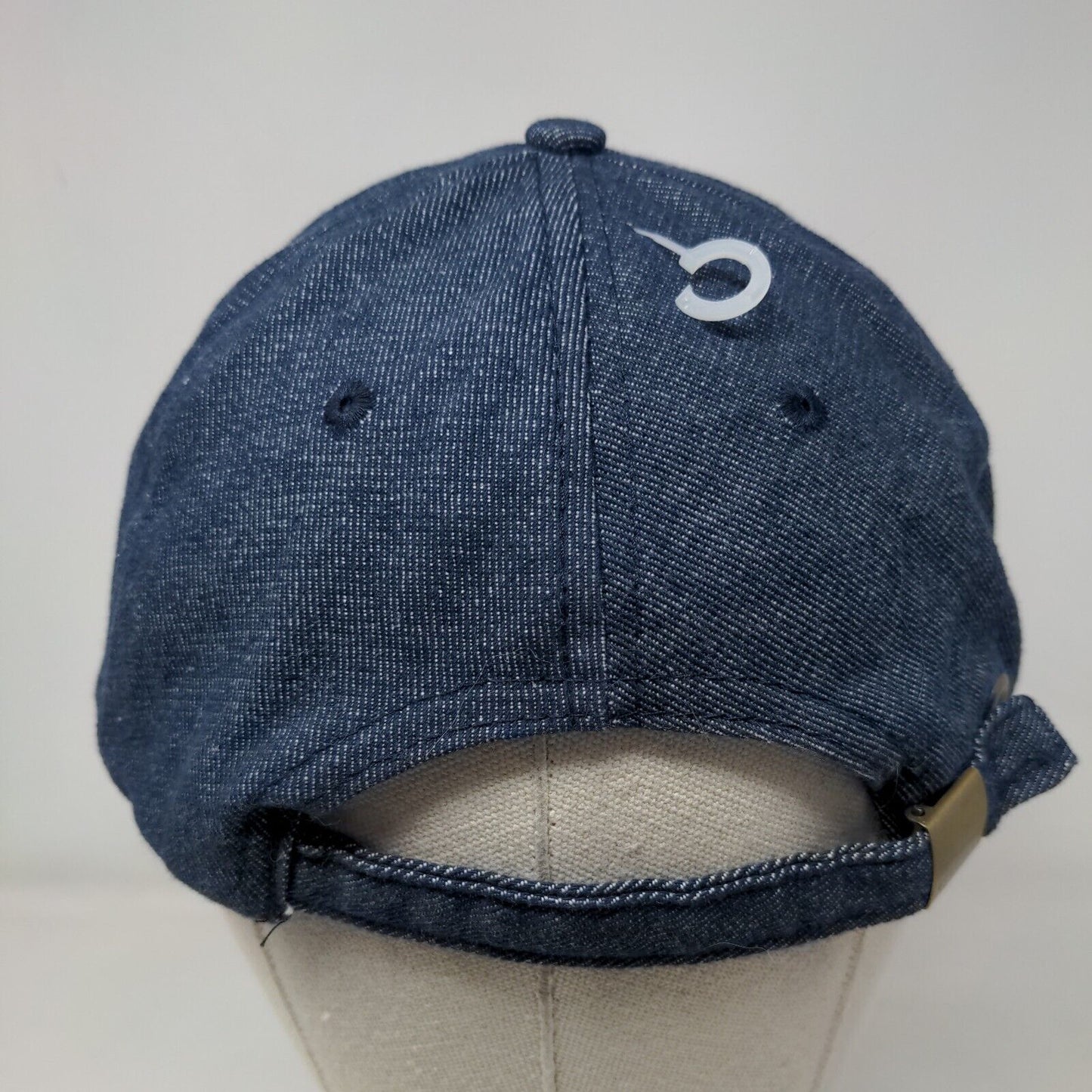 FRIENDS Slideback Hat Blue One Size Adjustable Embroidered 6 Panel Denim Cotton
