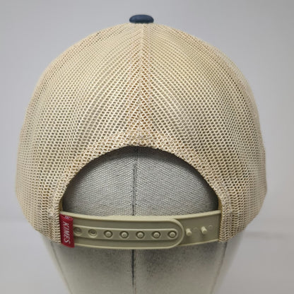 Kimes Ranch Trucker Hat Blue Beige Red One Size Mesh Snapback Patch Longhorn