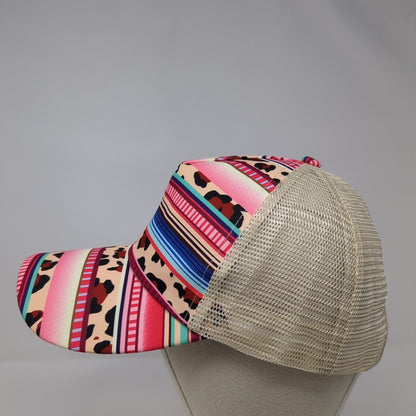 Unbranded Ponyback Strapback Trucker Hat Multi OS Adjustable Mesh Back Leopard